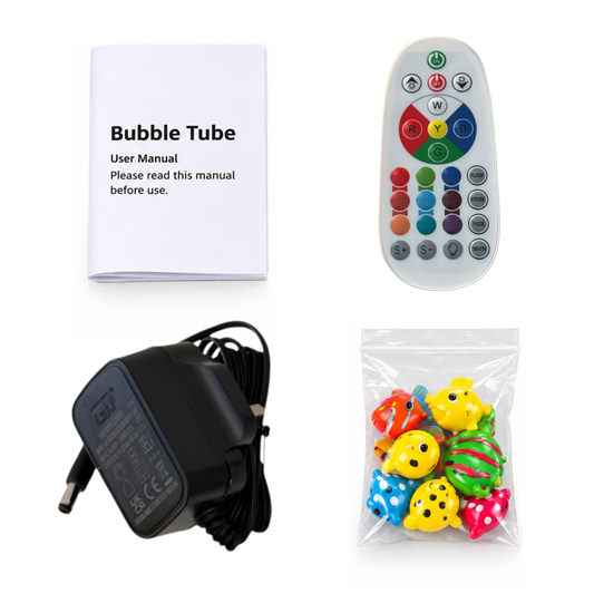 90cm Colour Changing LED Light Bubble Fish Mood Lamp with Colourful Artificial Tropical Fishes, Sensory Relaxing Atmosphere Mood Light