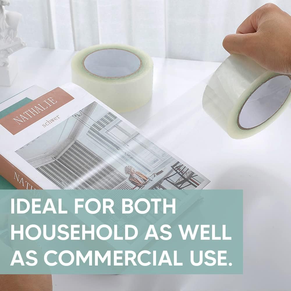 48mm x 66m - Adhesive Clear Transparent Parcel Packaging Tape (Pack of 6)