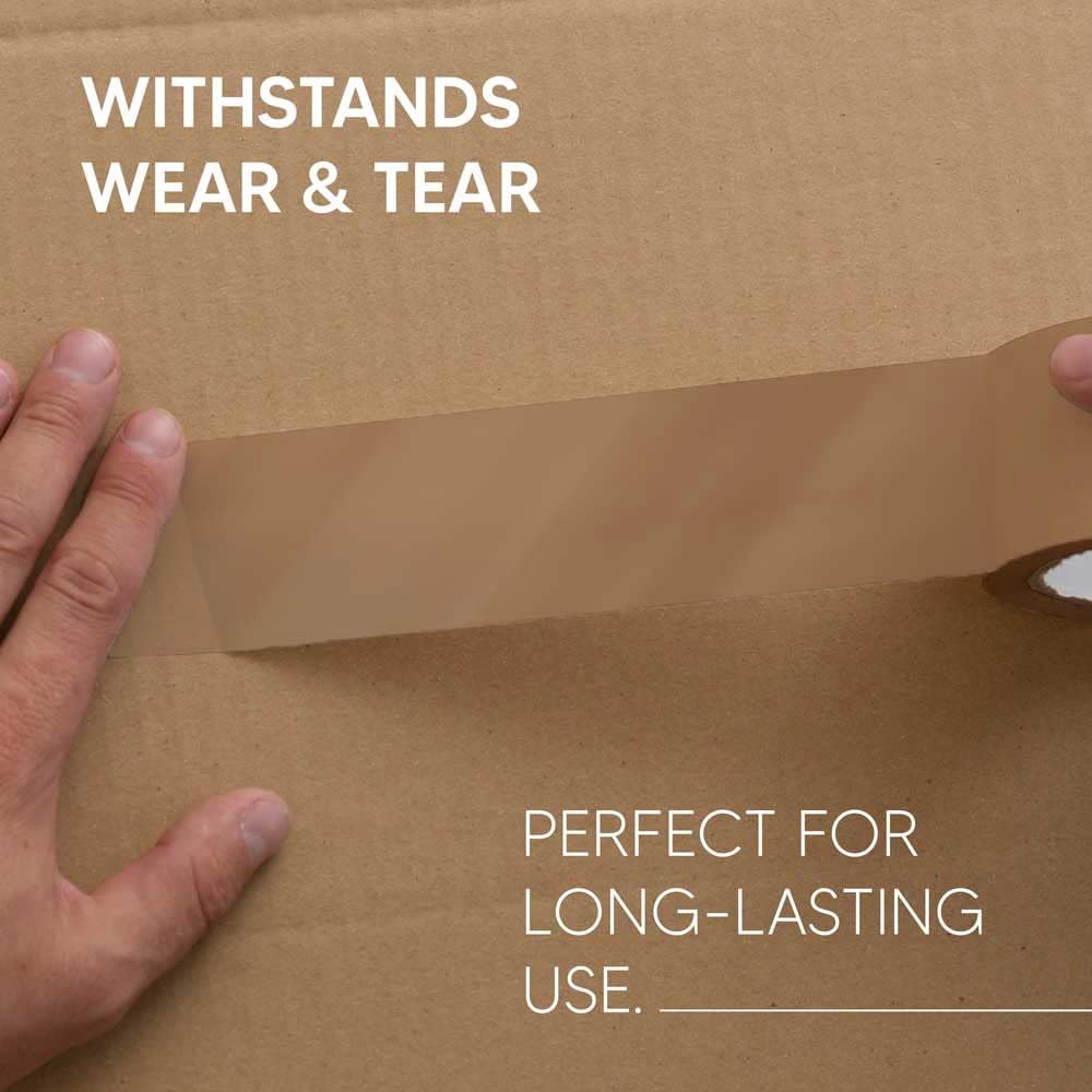 48mm x 66m - Adhesive Brown Parcel Packaging Tape (Pack of 6)