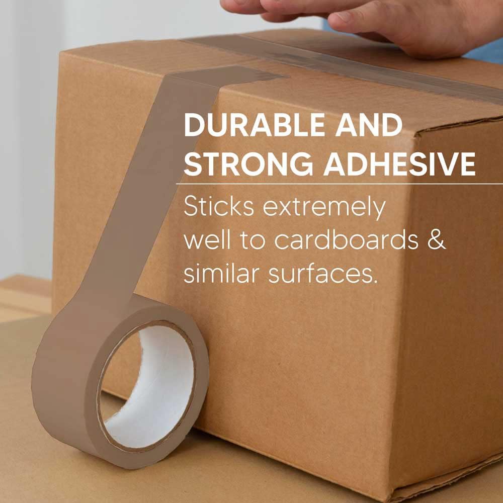 48mm x 66m - Adhesive Brown Parcel Packaging Tape (Pack of 6)