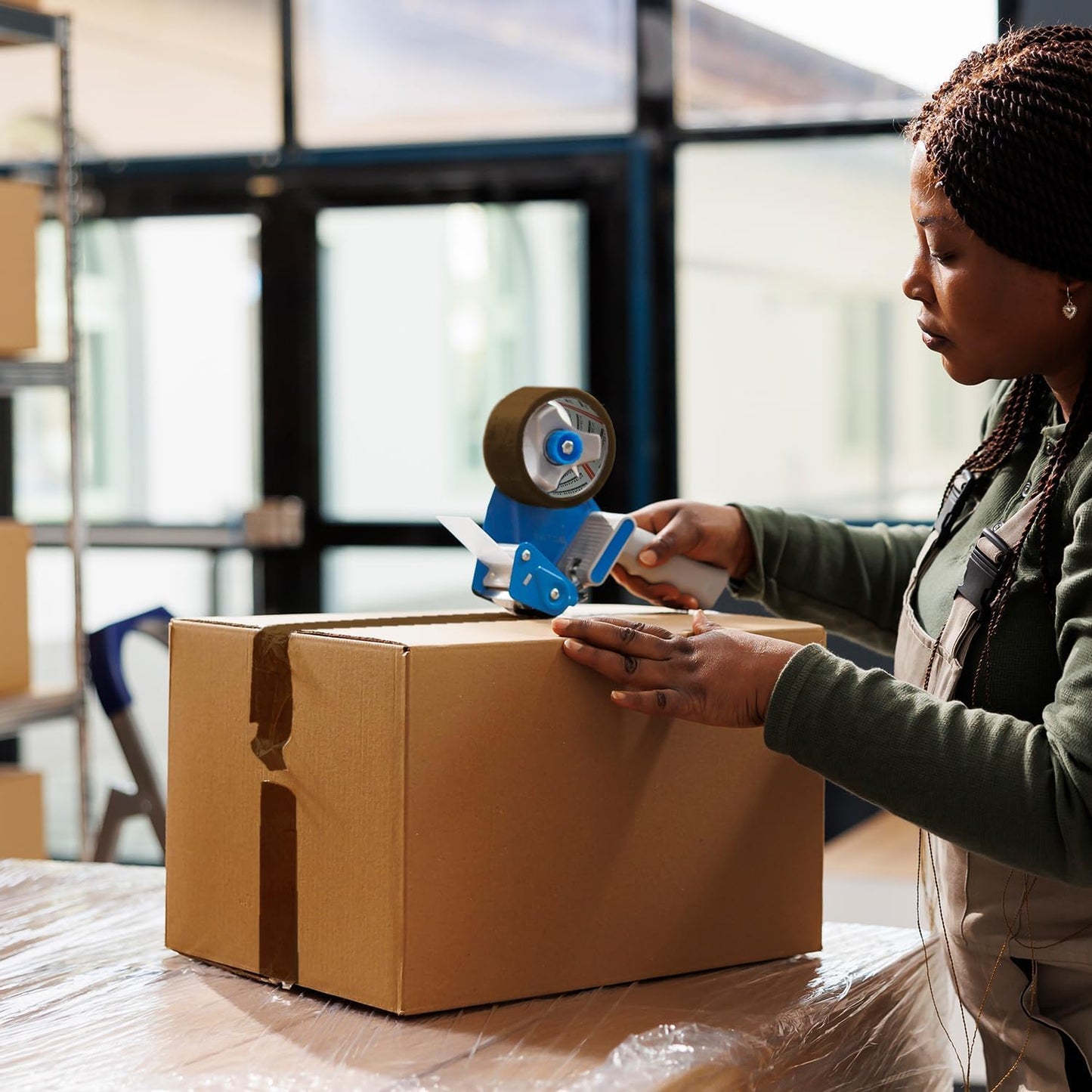 48mm x 66m - Adhesive Brown Parcel Packaging Tape (Pack of 6)