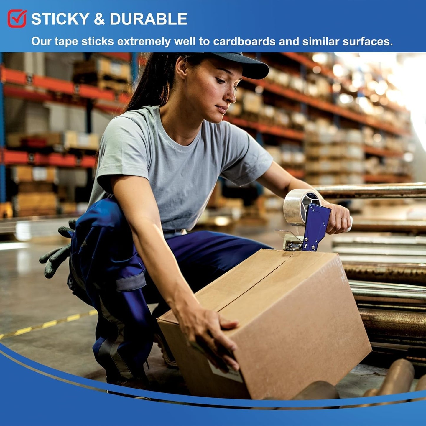 48mm x 66m - Adhesive Clear Transparent Parcel Packaging Tape (Pack of 6)