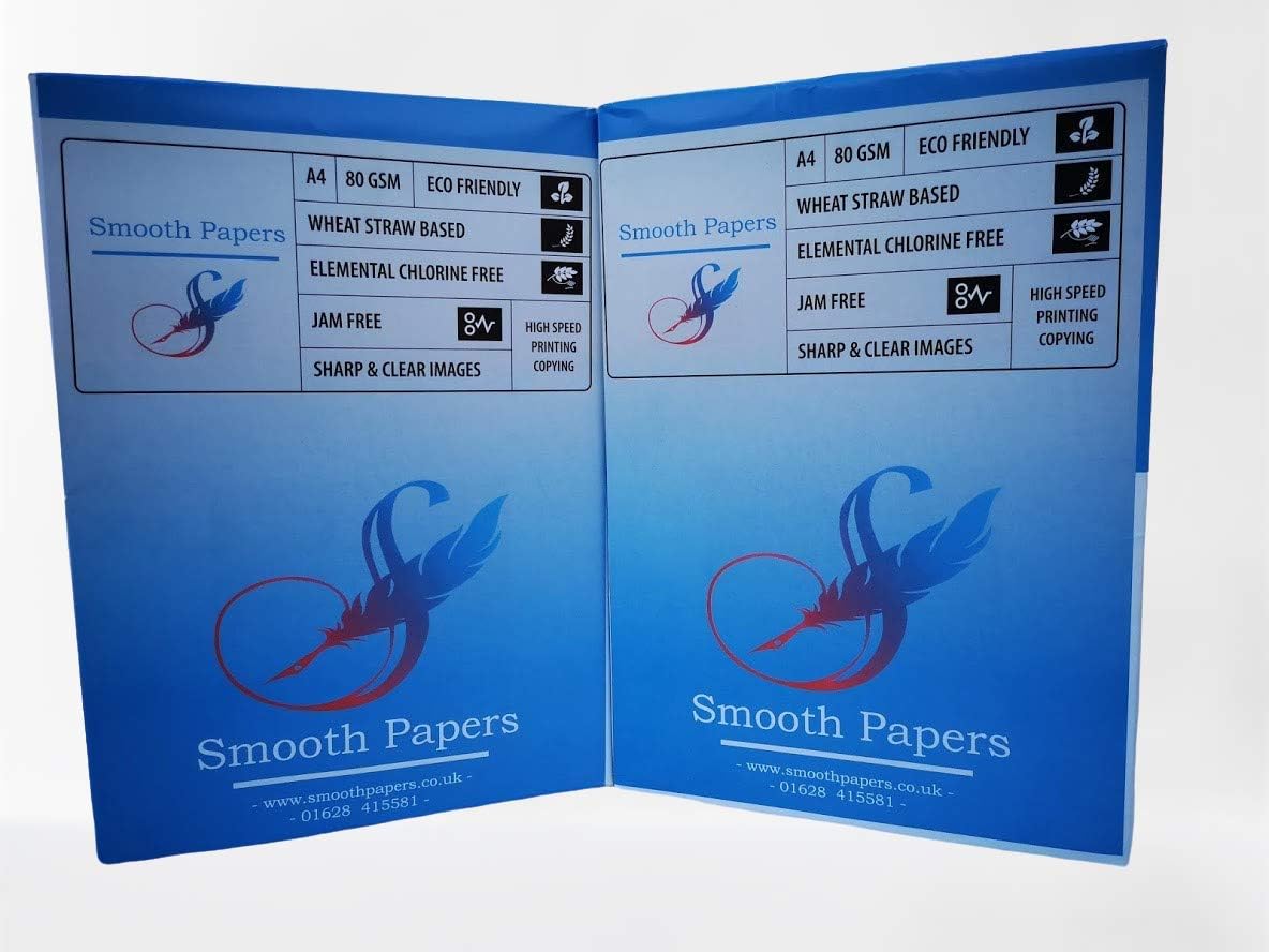 80 GSM A4 White Printer Paper Ream - Multifunction Laser Inkjet Paper (Pack of 5 Reams)