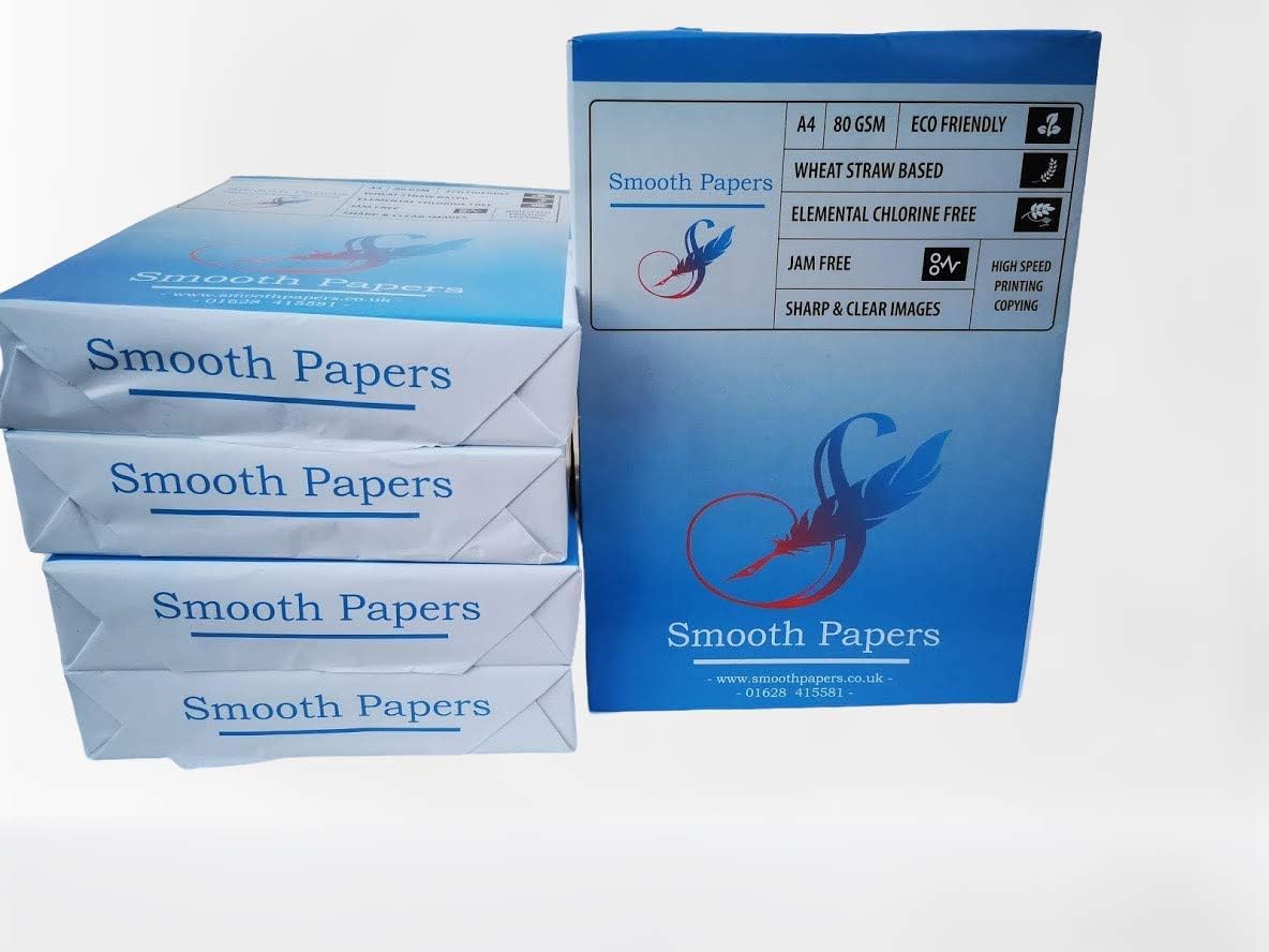 80 GSM A4 White Printer Paper Ream - Multifunction Laser Inkjet Paper (Pack of 5 Reams)