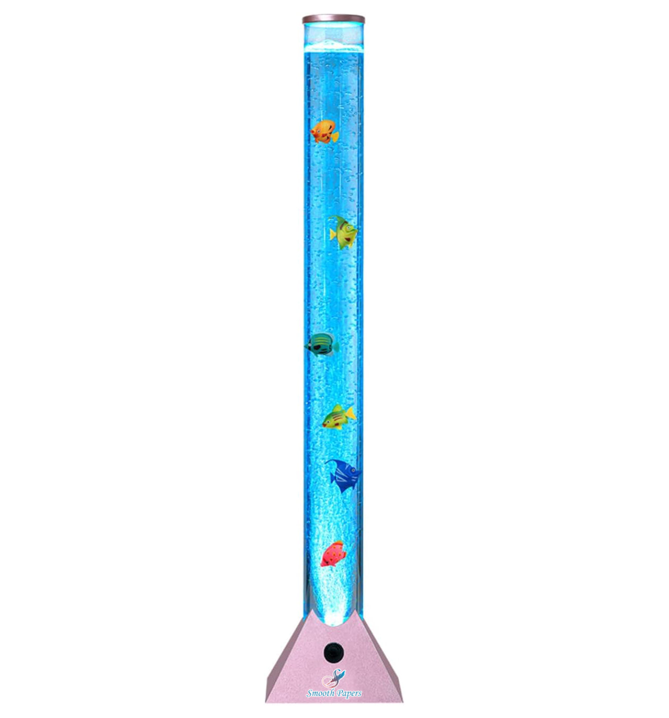 90cm Colour Changing LED Light Bubble Fish Mood Lamp with Colourful Artificial Tropical Fishes, Sensory Relaxing Atmosphere Mood Light