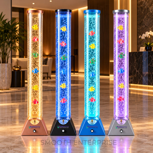 90cm Colour Changing LED Light Bubble Fish Mood Lamp with Colourful Artificial Tropical Fishes, Sensory Relaxing Atmosphere Mood Light